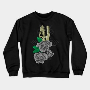 black rose flower Crewneck Sweatshirt